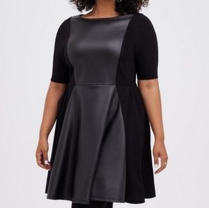 Torrid Skater Dress - Luxe Ponte Coated Black